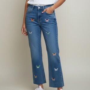 🦋Butterfly Embroidered Patches Blue Jeans